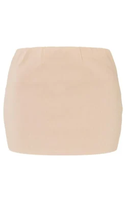 Petite Stone Bengaline Low Rise Micro Mini Skirt
