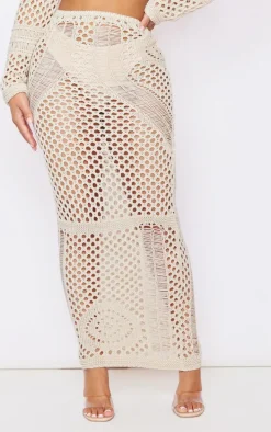 Petite Stone Crochet Midi Skirt