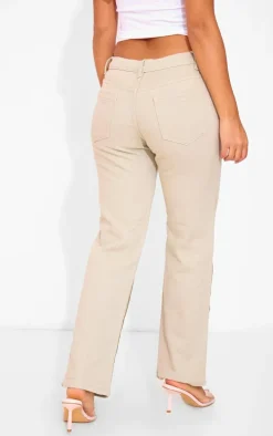 Petite Stone Denim Printed Straight Leg Jeans