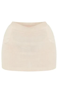 Petite Stone Linen Look Mini Skirt