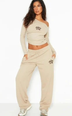 Petite Stone Logo Wide Leg Sweatpants
