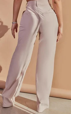 Petite Stone Peach Skin Straight Leg Pants
