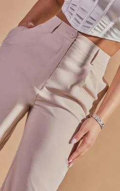 Petite Stone Peach Skin Straight Leg Pants