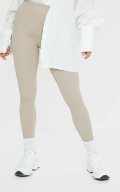 Petite Stone Structured Snatched Rib Leggings