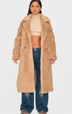 Petite Stone Teddy Bear Borg Coat