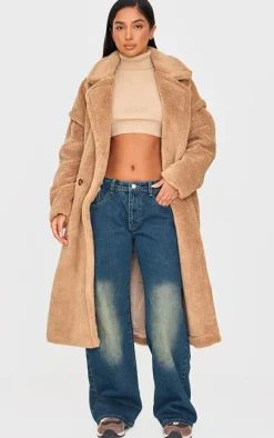 Petite Stone Teddy Bear Borg Coat