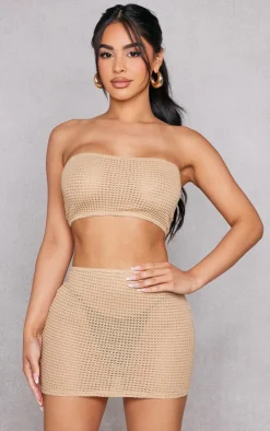 Petite Stone Textured Bodycon Skirt