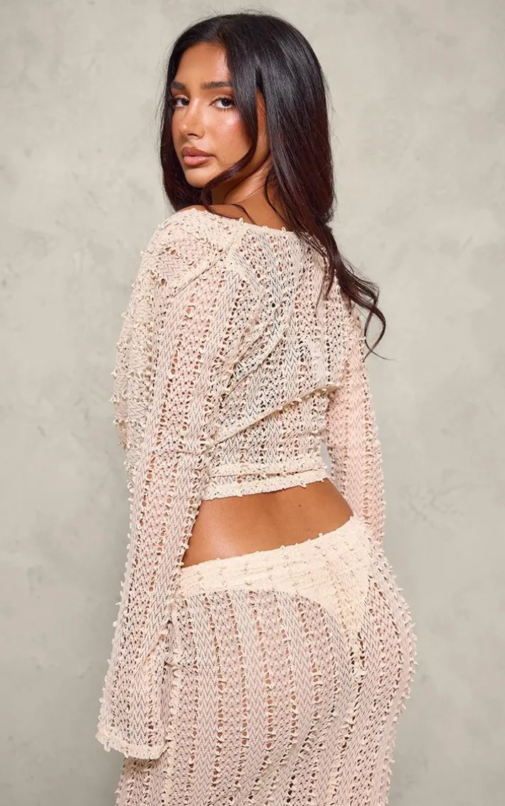 Petite Stone Textured Extreme Cowl Neck Top