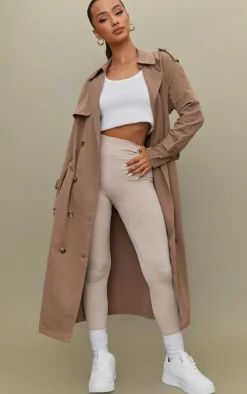 Petite Taupe Oversized Trench Coat