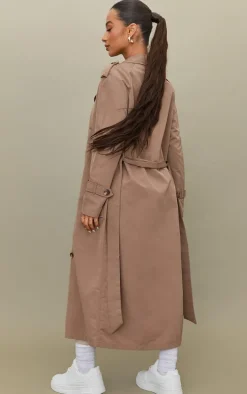 Petite Taupe Oversized Trench Coat