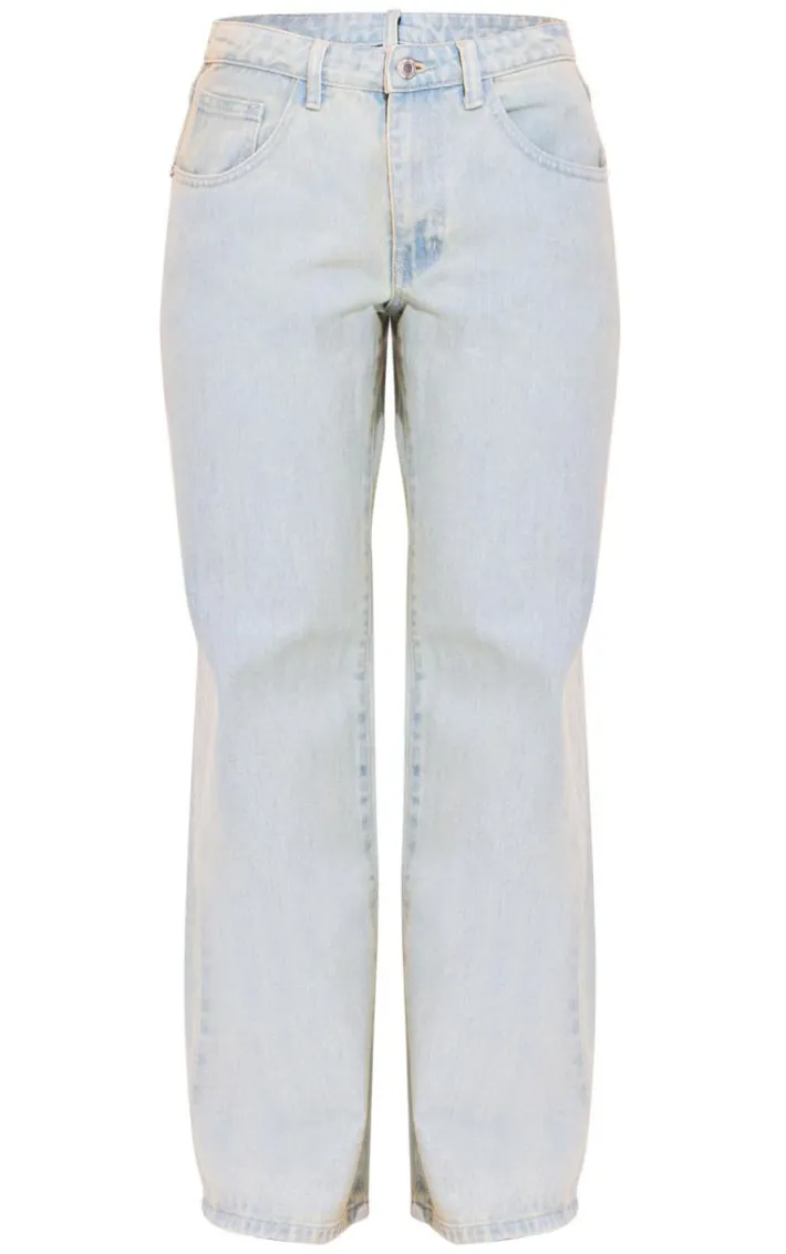 Petite Vintage Bleach Wash Low Rise Boyfriend Jeans