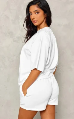 Petite White Embossed Bow Detail T-shirt