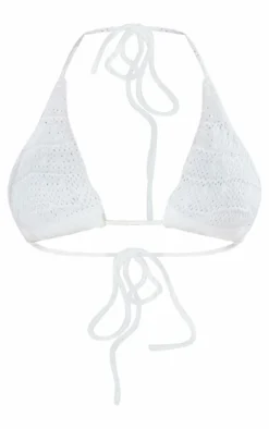 Petite White Knitted Bralet