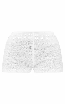 Petite White Knitted Hotpants