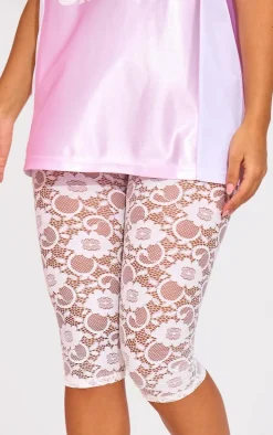 Petite White Lace Capri Pants