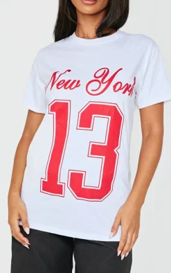 Petite White New York Oversized Top