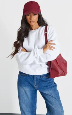 Petite White Oversized Sweatshirt