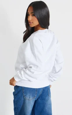 Petite White Oversized Sweatshirt