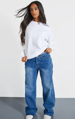 Petite White Oversized Sweatshirt