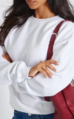 Petite White Oversized Sweatshirt