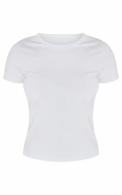 Petite White Premium Cotton Cap Sleeve T-shirt