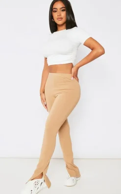 Petite White Short Sleeve Snatched Rib Ruched Side Fitted T Shirt