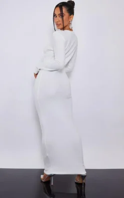 Petite White Towelled Maxi Dress
