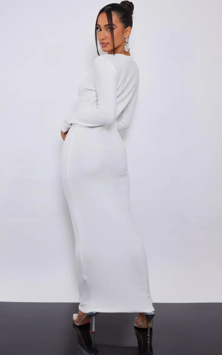 Petite White Towelled Maxi Dress