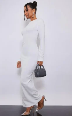 Petite White Towelled Maxi Dress