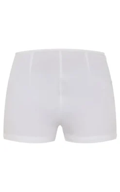 Petite White Woven Low Rise Shorts