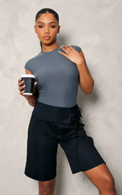 Petrol Blue Soft Touch Cut Out Back Bodysuit