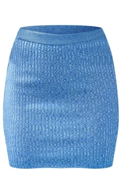 Petrol Blue Spacedye Mini Skirt