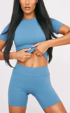 Petrol Sculpt High Waist Gym Shorts