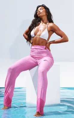 Pink Linen Look Beach Pants