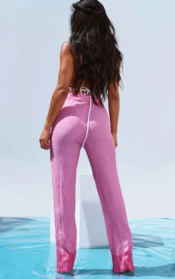 Pink Linen Look Beach Pants