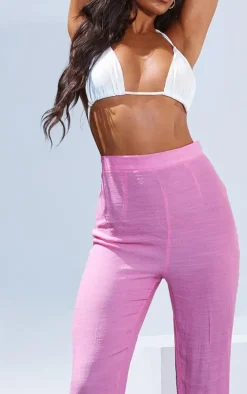 Pink Linen Look Beach Pants