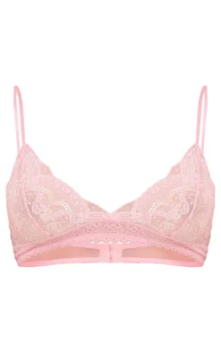 Pink Lace Triangle Lingerie Bralette