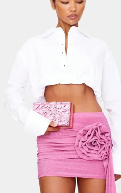 Pink Molten Clutch Bag
