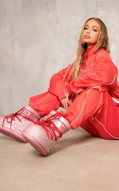 Pink Moon Boot Icon Low Glitter