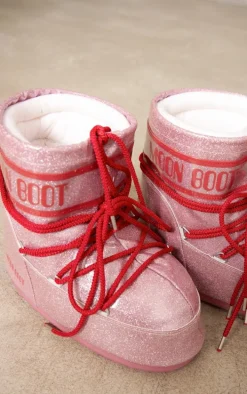 Pink Moon Boot Icon Low Glitter