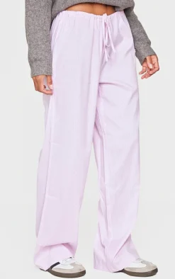 Pink Pinstripe Low Rise Drawstring Waist Pants
