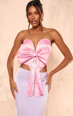 Pink Satin Bow Corset