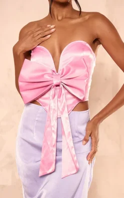 Pink Satin Bow Corset