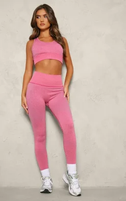 Pink Seamless High Waist Leggings