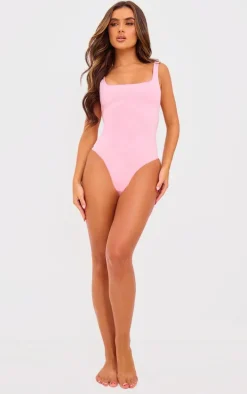 Pink Seamless Lingerie Bodysuit