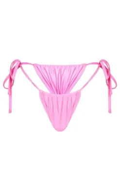 Pink Side Tie Bikini Bottoms
