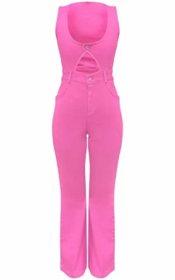 Pink Sleeveless Cut Out Straight Leg Jumpsuit