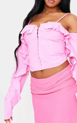 Pink Soft Touch Handkerchief Hem Mini Skirt