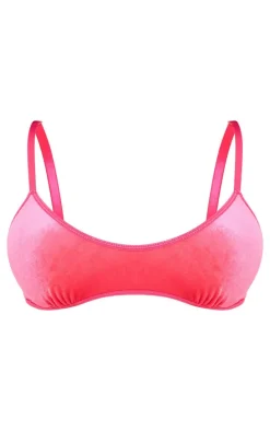 Pink Velvet Ruched Bralette