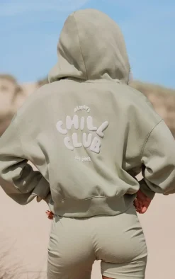 Pistachio Chill Club Puff Print Zip Up Jacket
